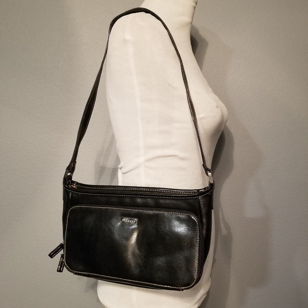Liz Claiborne Villager Faux Black Leather Small Purse
